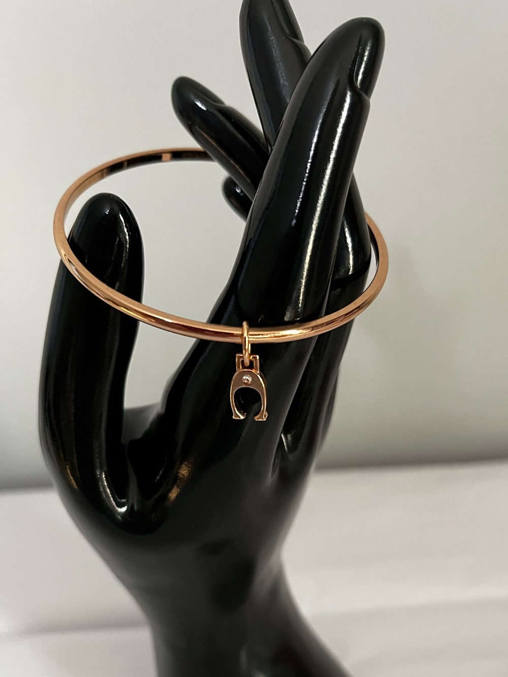 COACH Rose Gold Bangle with C Charm